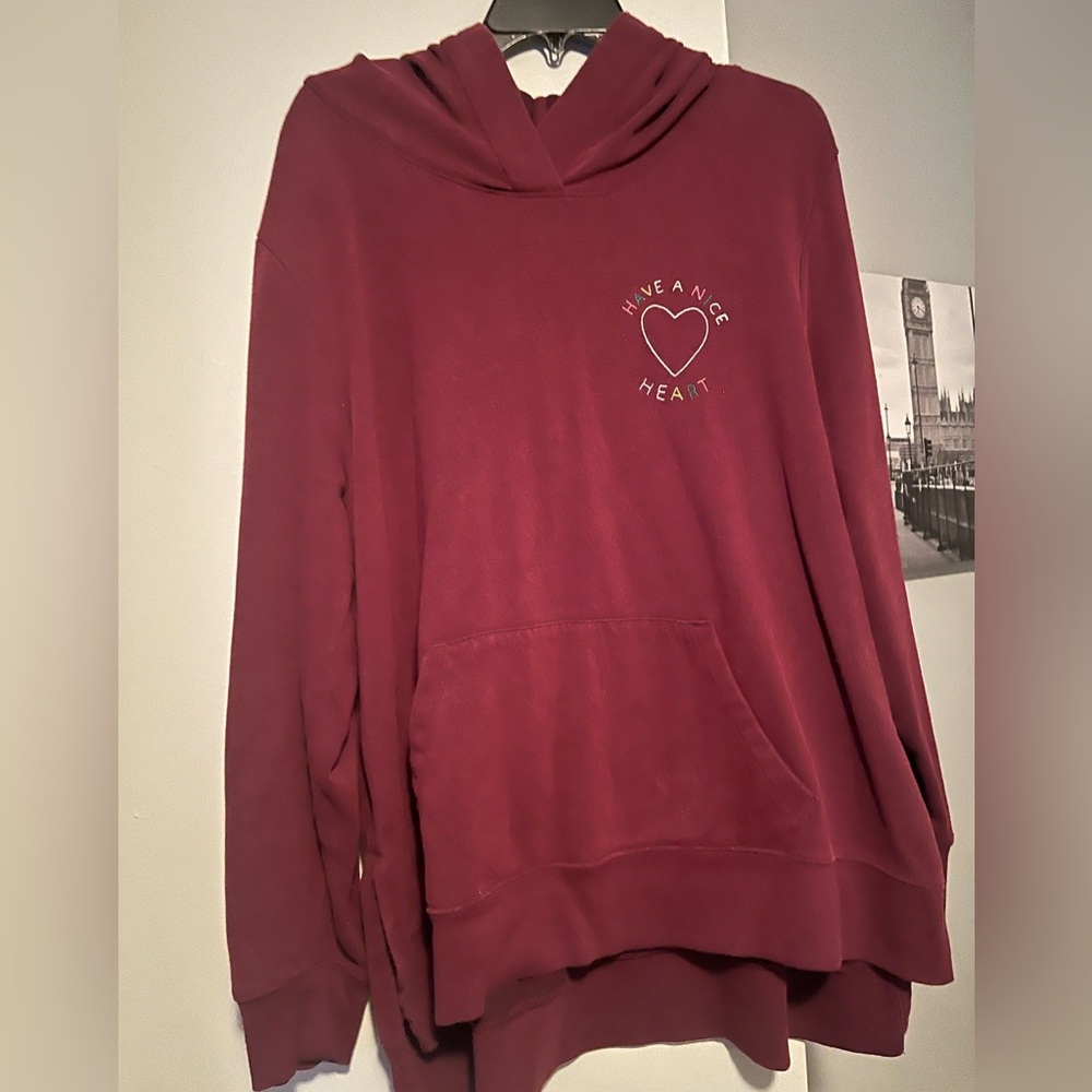 Old Navy “Have a Nice Heart” Maroon Hoodie